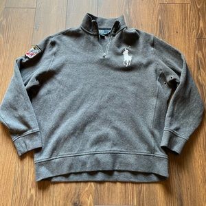 Polo by Ralph Lauren Quarter Zip Sweater Grey Size XL